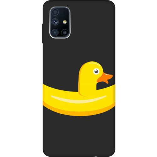 Матовый Soft Touch силиконовый чехол на Samsung Galaxy M51, Самсунг М51 с 3D принтом Duck Swim Ring черный матовый soft touch силиконовый чехол на samsung galaxy s6 самсунг с6 с 3d принтом duck swim ring черный