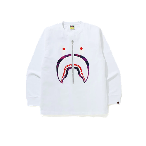 Свитшот A BATHING APE Color Camo Shark L/S, размер S, белый футболка bape bicolor shark tee white белый