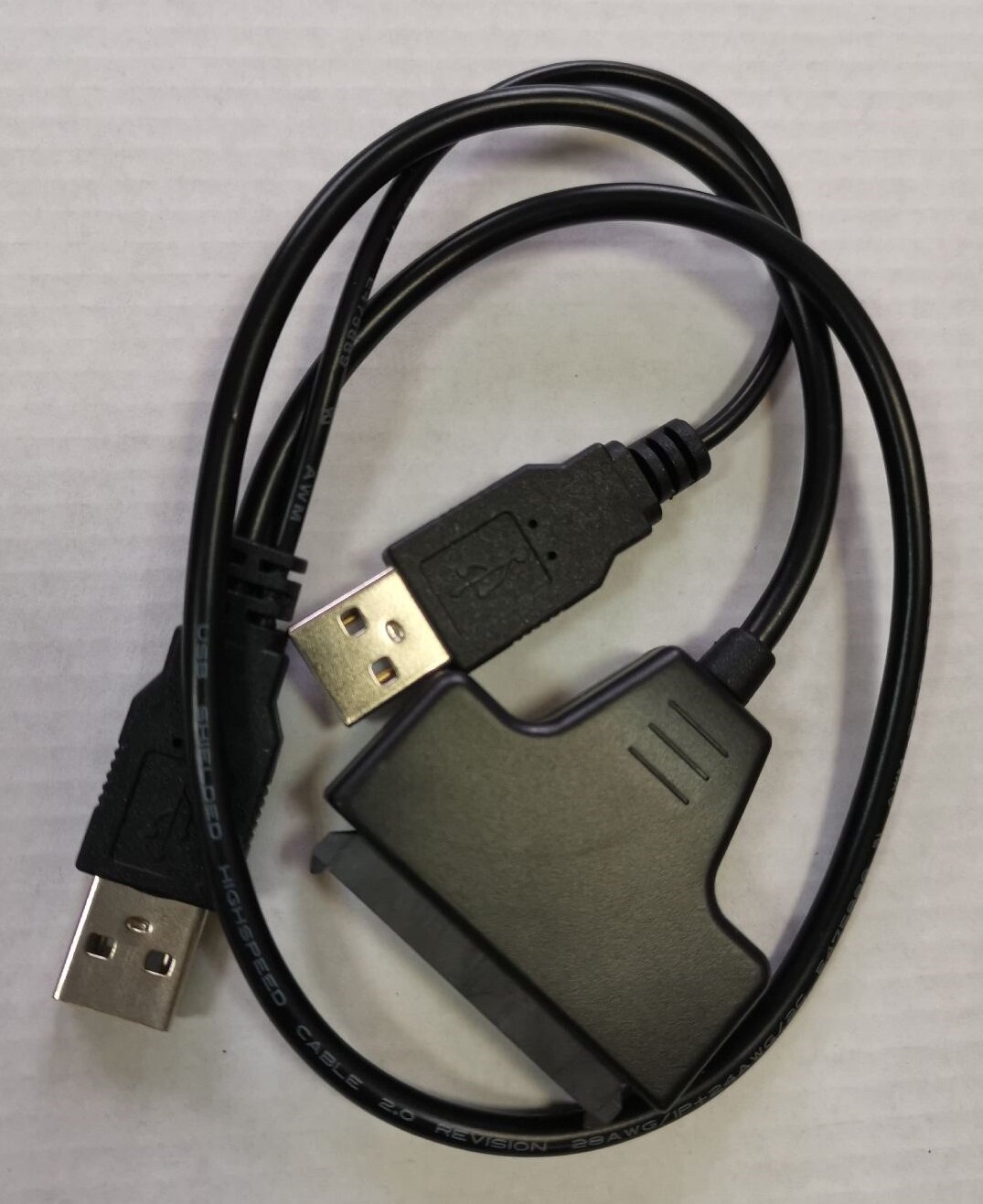 Кабель USB 2.0 ( 2 in 1 ) на SATA 20pin для 2,5", 3,5" HDD
