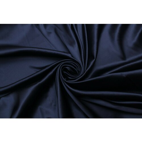 Ткань Шёлковый атлас-стрейч Maliparmi тёмно-синего цвета, 100 г/пм, ш136см, 0,5 м