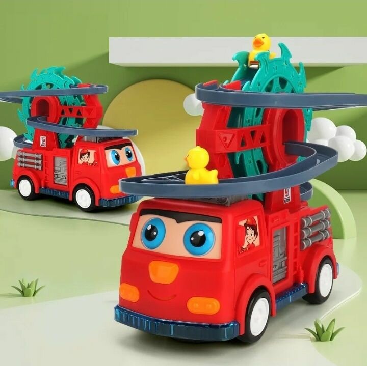 Интерактивная музыкальная игрушка Пожарная машина/свет, звук, с горкой и фигурками