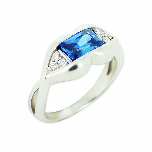 Кольцо, серебро, 925 проба, родирование, шпинель, размер 17.5, золотой