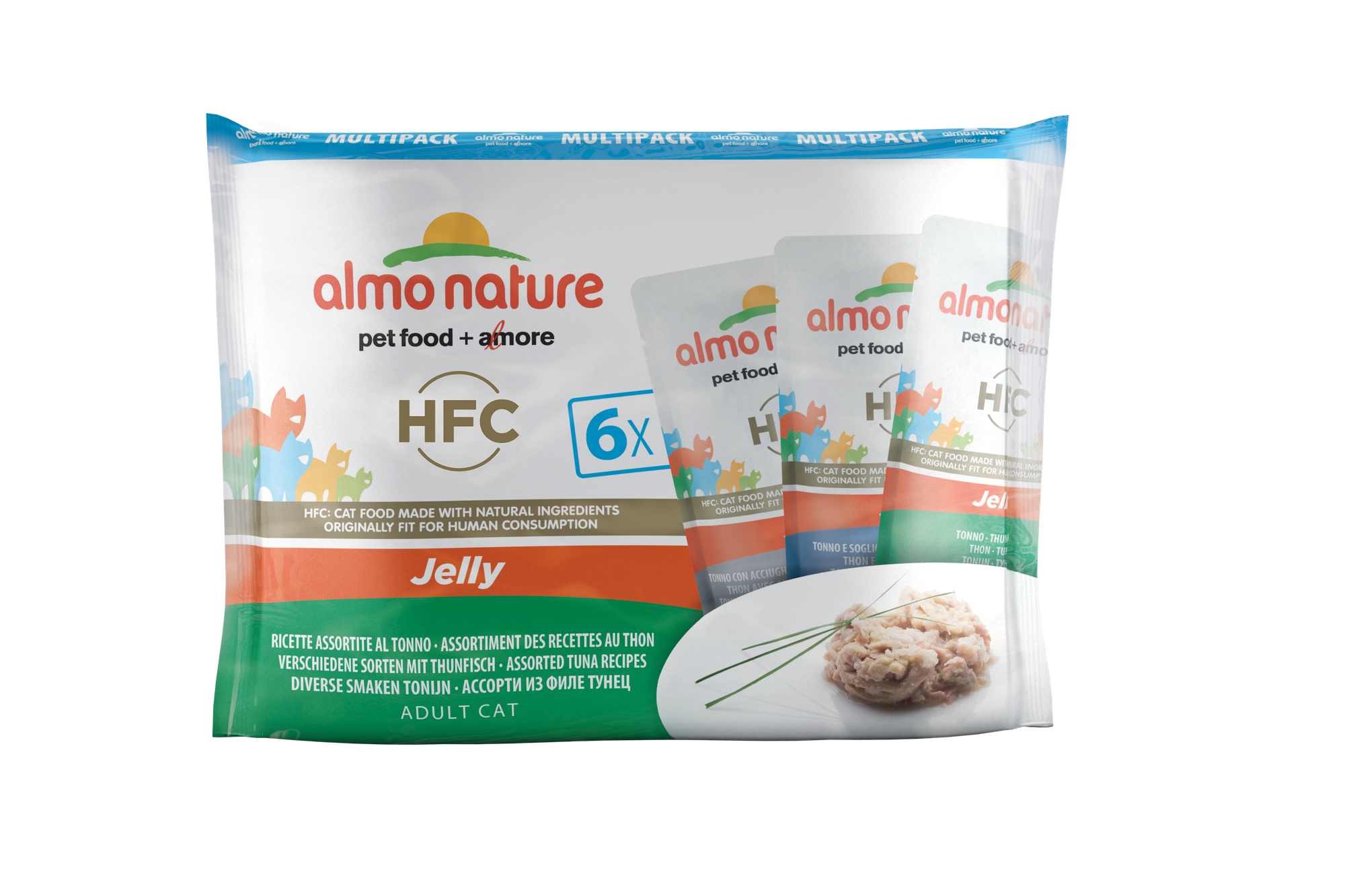 Almo Nature (Алмо Натур) набор 6 шт. по 55г паучи для кошек (classic adult cat ) с тунцом