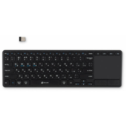 Клавиатура Оклик K614W USB беспроводная slim Multimedia Touch (1979327) черный