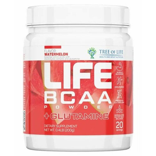 Tree of Life Life BCAA Powder + Glutamine 200 гр (малина)