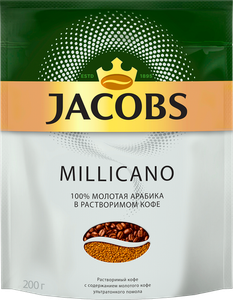 Кофе растворимый Jacobs Millicano натуральный сублимированный 200г