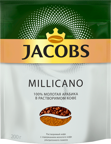 Кофе растворимый Jacobs Millicano натуральный сублимированный 200г