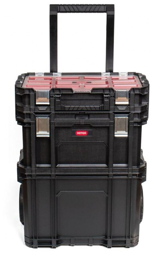 фото Ящик-тележка KETER Smart Rolling Work Shop 17203038, 55 см, 56.4x37x55.2 см, 22' , черный/красный