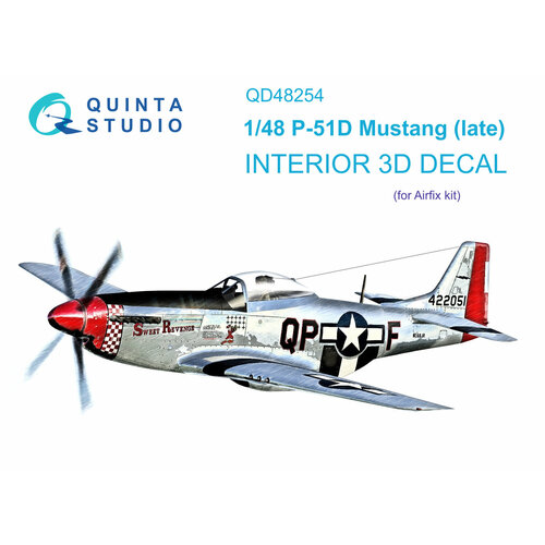 qd48254 3d декаль интерьера кабины p 51d late airfix QD48254 3D Декаль интерьера кабины P-51D Late (Airfix)