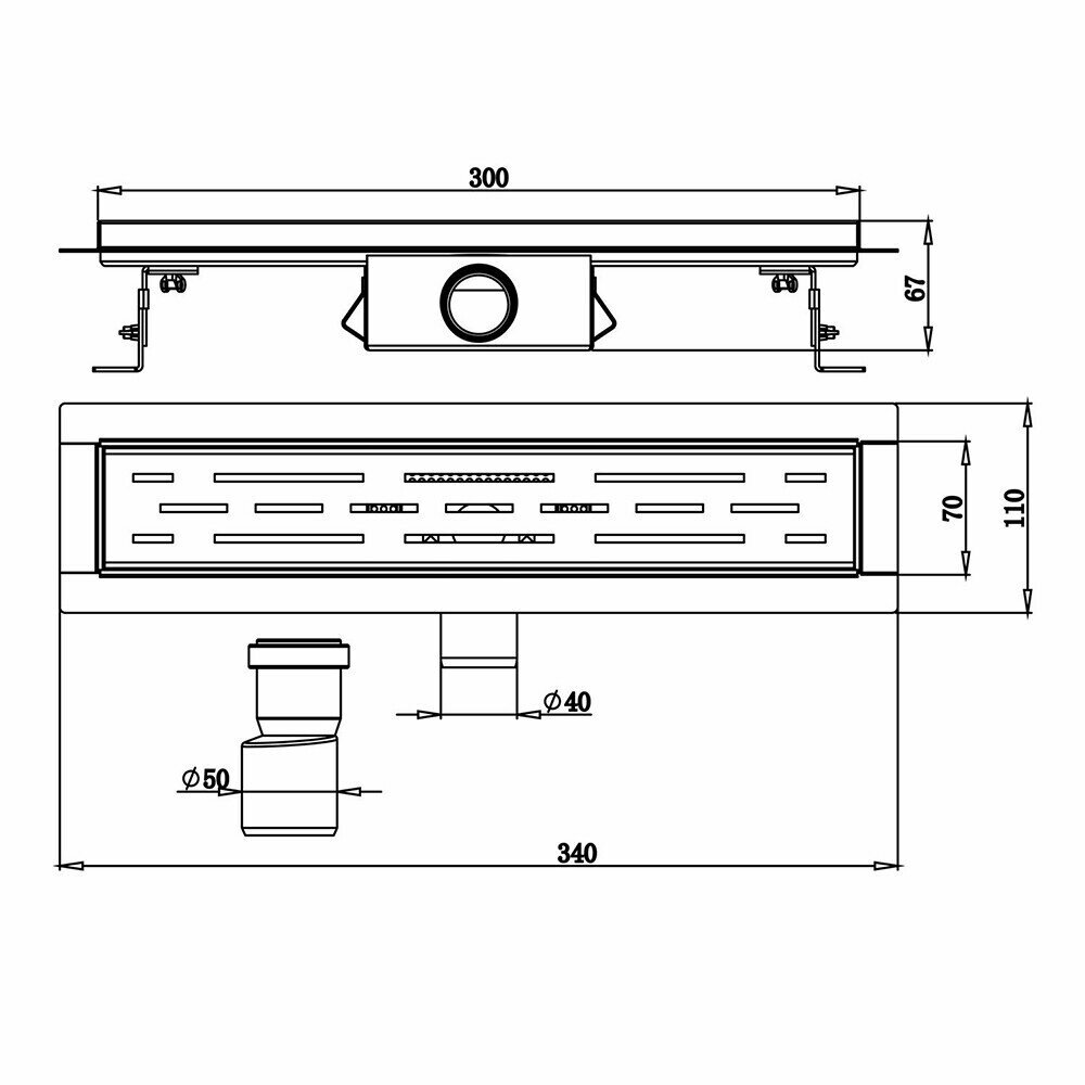 Трап для душа Ore Drain H3 универсальный затвор 300 мм нержавеющая сталь - фото №17