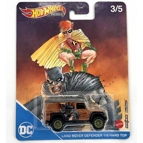 Коллекционная Premium машинка Hot Wheels Land Rover Defender 110 Hard Top (коллекция 2022 Pop Culture: Batman, 3/5) мини модель 1 43 land rover defender generation 1 металл зеленая арт 34331