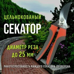 Секатор садовый для сада и огорода / Ножницы для подрезки / Сучкорез / Ножницы садовые