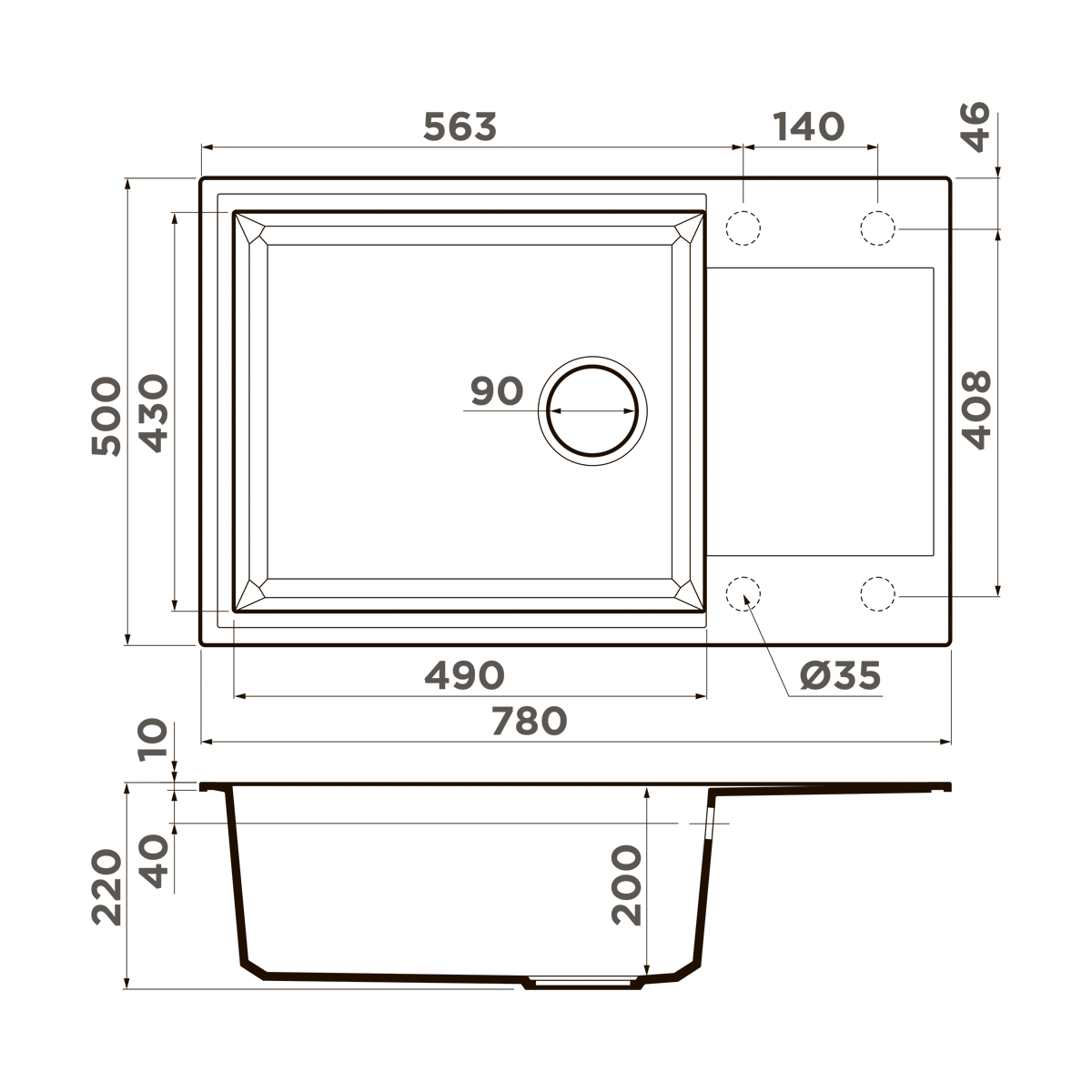 Кухонная мойка Omoikiri Sakaime 78-LB-PL платина 4993907 - фото №9
