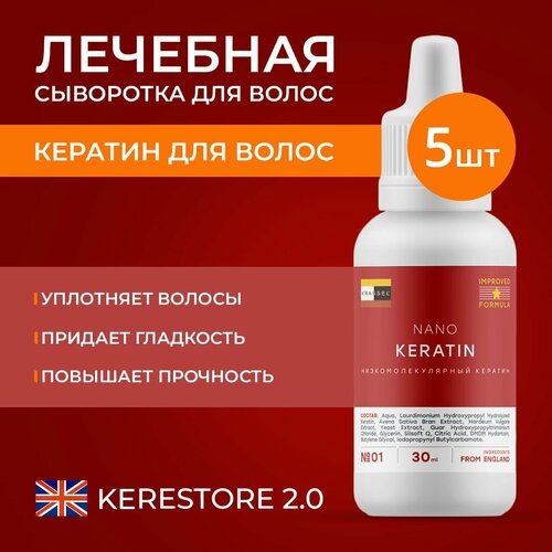 Реставратор структуры волос - NANO KERATIN - низкомолекулярный квантонизированный кератин, профессиональный концентрат для моментального лечения и восстановления структуры поврежденных волос.