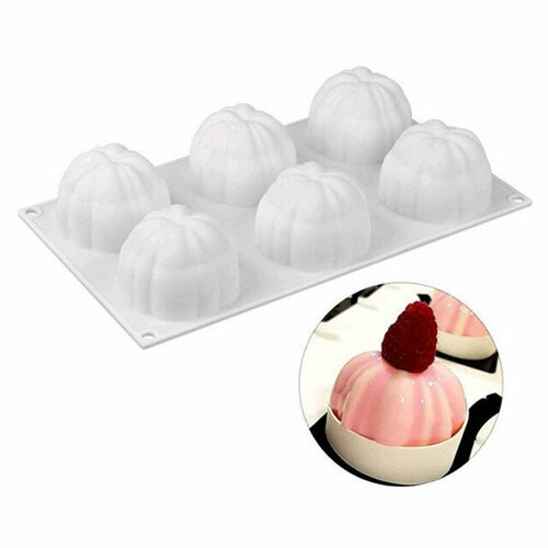 Форма для выпечки atmosphere mousse 6 ячеек 295х175см для маффинов силикон 2557₽