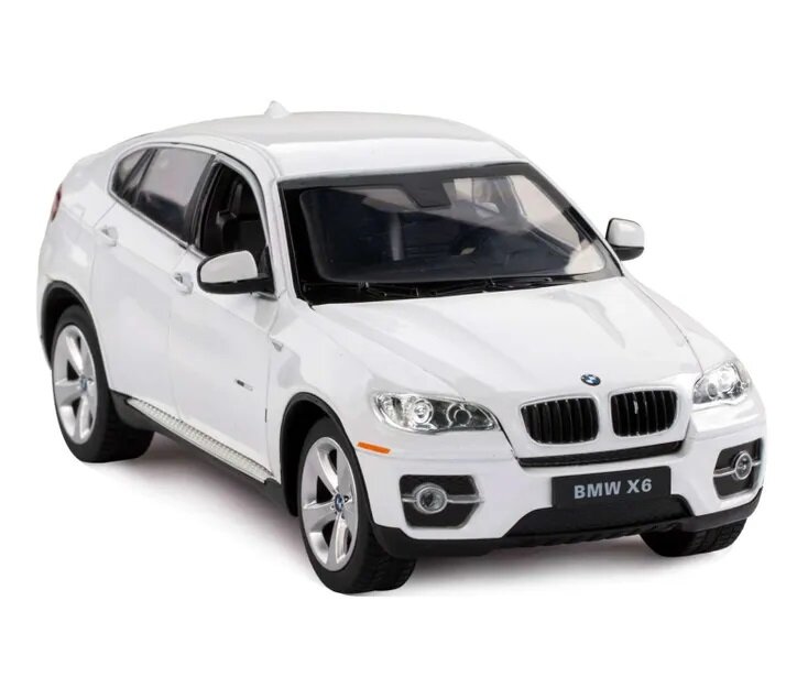 Машинка Rastar 41500 BMW X6 (1:24, 20см). Белая. Двери и капот открываются
