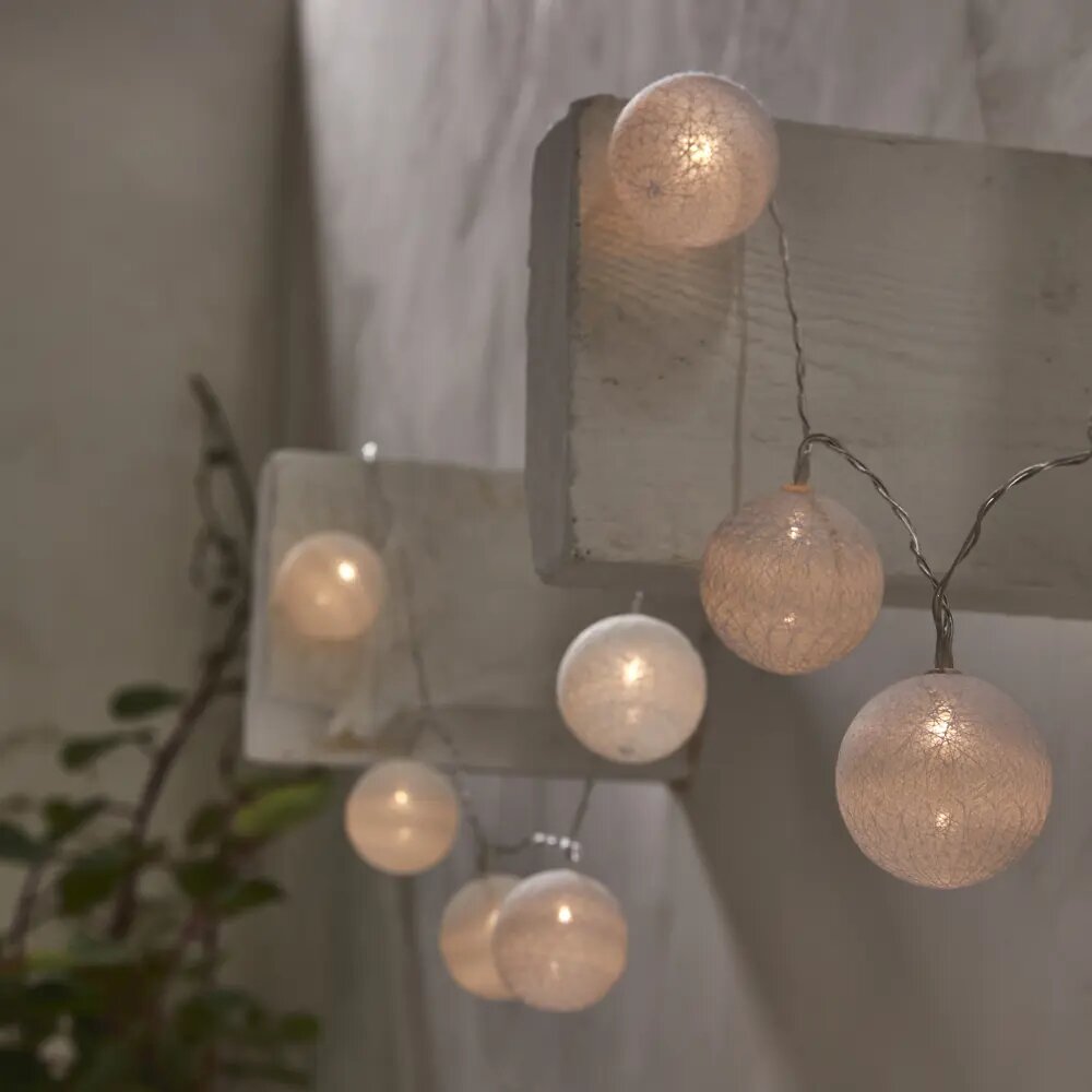 фото Гирлянда светодиодная шарики Inspire Hinu на солнечных батареях 10 LED цвет белый