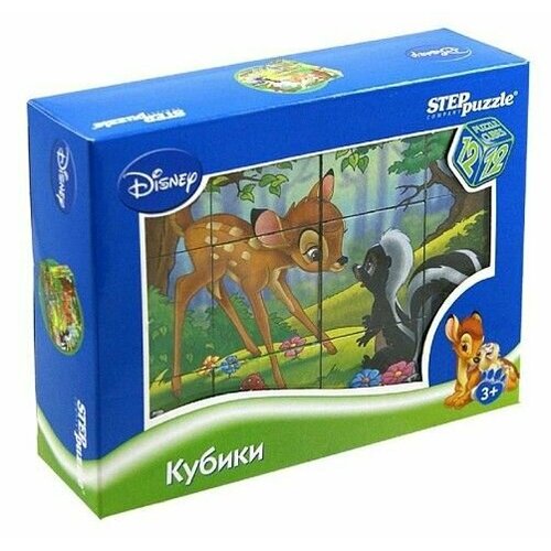 Кубики (12шт) Disney Бемби 87161 (Степ Пазл) степ пазл пазл 560 эл холодное сердце 2 disney арт 97075 5 шт