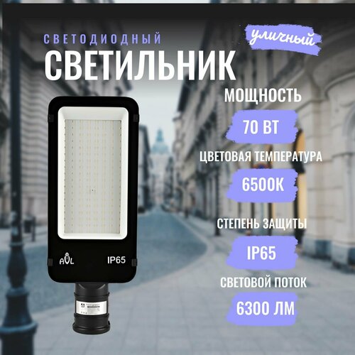 Светильник уличный светодиодный консольный ДКУ 70Вт 230В 6500К 6300Лм 100ЛмВт IP65 6103₽