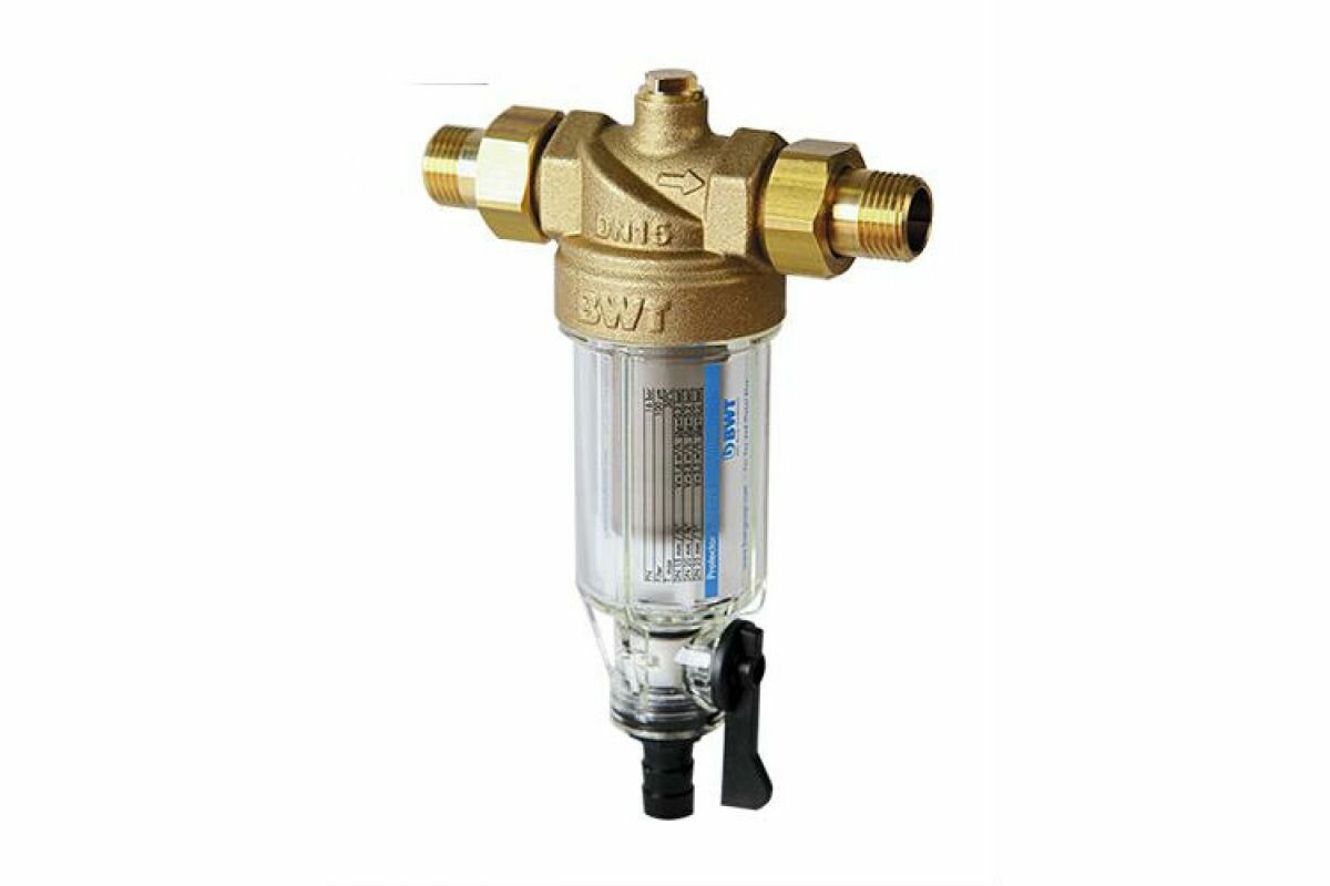 фото Фильтр сетчатый резьб. 1/2", PN16, BWT Protector mini C/R, латунь, со сливным краном