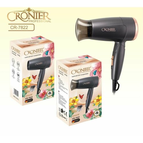 Фен складной для волос профессиональный для сушки и укладки с ионизацией 204000₽