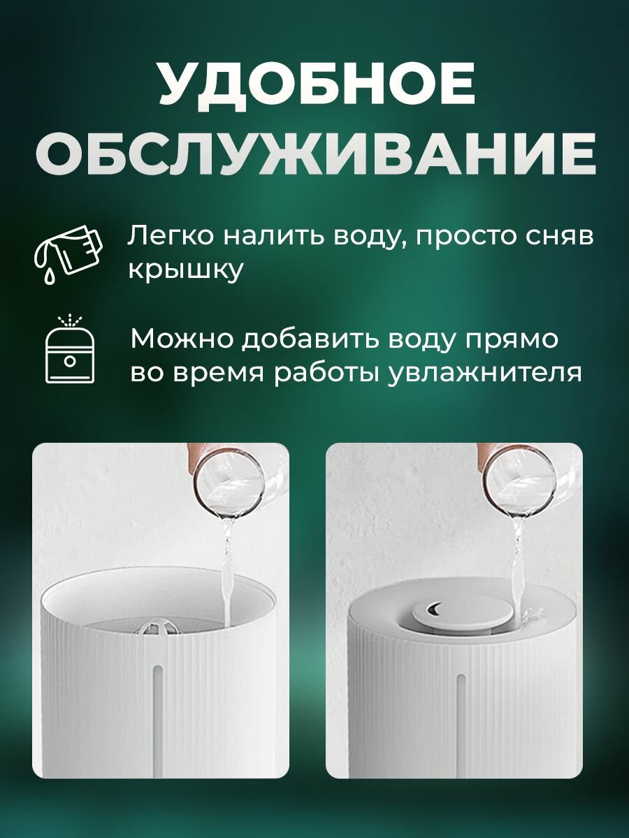 Увлажнитель воздуха для дома ультразвуковой настольный Classmark WJ23082106 Воздухоувлажнитель 5 л, 22 Вт, площадь увлажнения до 40м2, время непрерывной работы 20 часов, верхний дозалив, белый