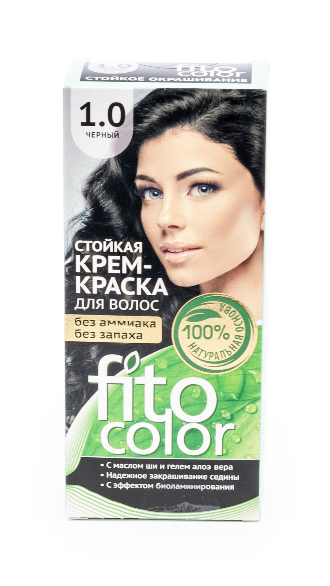 Fito Косметик / Фитокосметик Fitocolor Краска для волос стойкая черная 1.0 с маслом ши и гелем алоэ вера без аммиака 115мл / уход за волосами