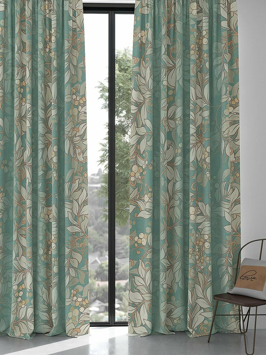 Комплекты штор AT HOME / шторы в комнату 150х270 см / Кенвирен (бирюза)