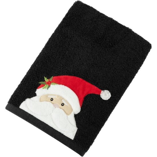 Полотенце Arya с вышивкой Рождество 30x50 Santas Hat Темно-серый .