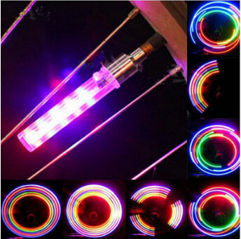 Светодиодная подсветка для велосипедного колеса LED для велосипеда светящиеся колпачки 2 шт