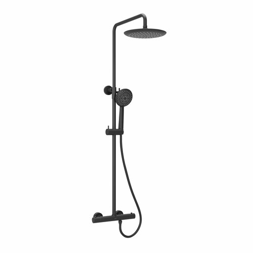 Душевая стойка SANCOS Game для душа с термостатическим смесителем, верхним и ручным душем, цвет черный матовый, арт. SC3002MB