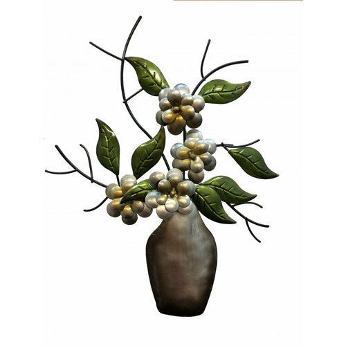 Настенный декор из металла Панно Жасмин в вазе 1328₽