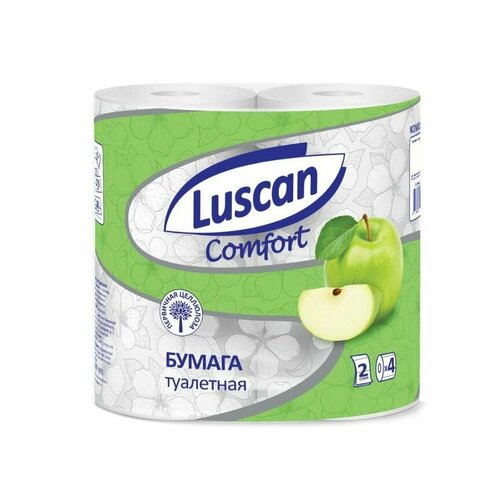 Luscan Туалетная бумага Comfort с ароматом яблока, 2 сл, 4 рулона