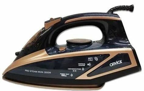 фото Многофункциональный электрический паровой утюг отпариватель 2800Вт. Черный, золотистый