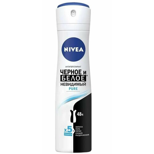 Дезодорант-антиперспирант Nivea Pure Невидимая Защита для черного и белого 150 мл