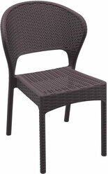 Обеденный плетеный стул Siesta Contract Daytona, имитация ротанга, нагрузка до 160 кг, коричневый