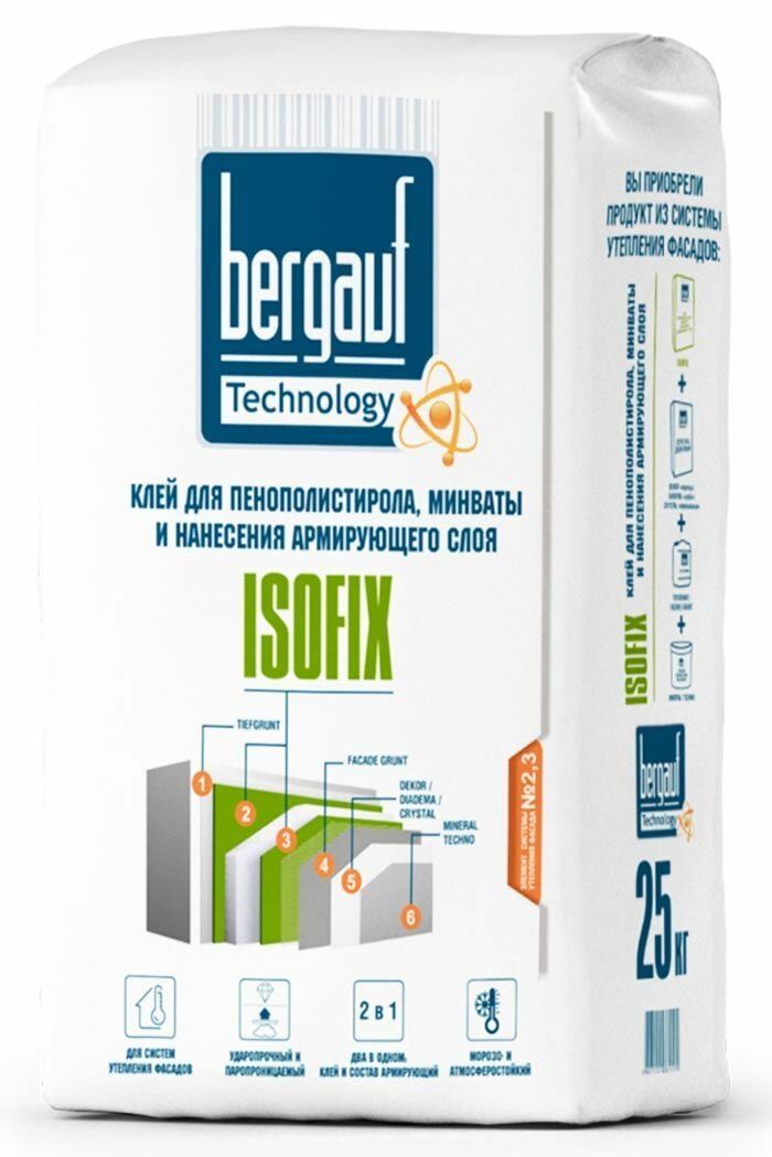 Бергауф Изофикс клей для теплоизоляции (25кг)