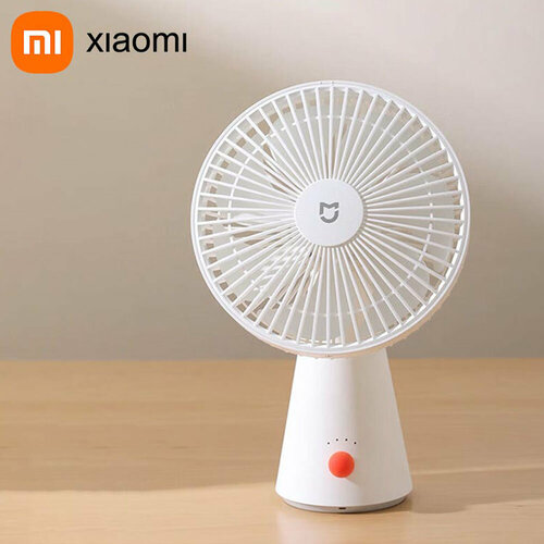 Портативный настольный вентилятор Xiaomi Mijia Desktop Fan 4000mAh (ZMYDFS01DM), белый вентилятор xiaomi bhr6089gl мини перезаряжаемый rechargeable mini fan zmydfs01dm