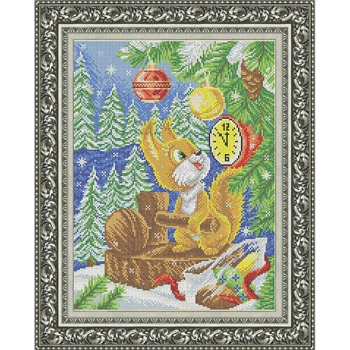 Вышивка бисером Набор Новогодняя открытка. Белочка