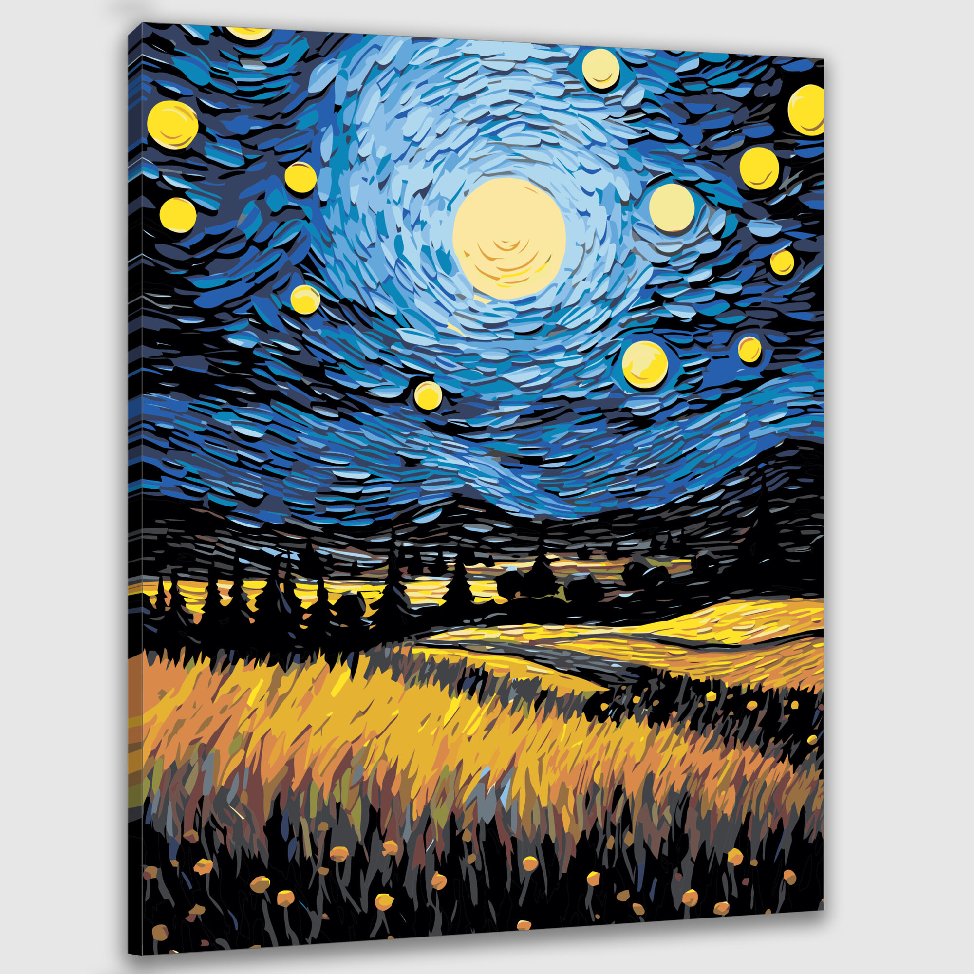 Картина по номерам 50х40 "Пейзаж ван Гога: картина, полная эмоций"