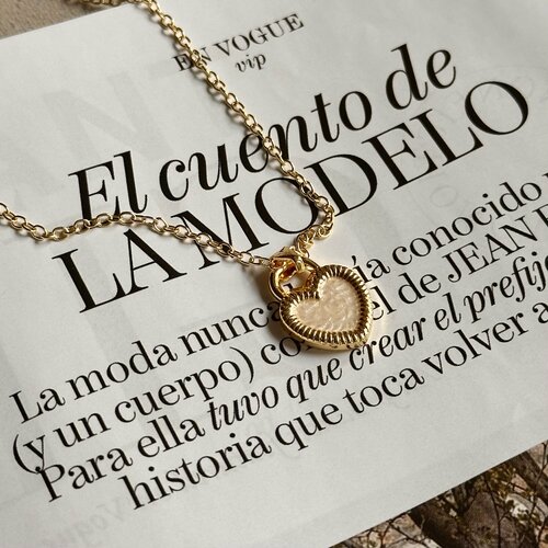 Колье, акрил, золотистый