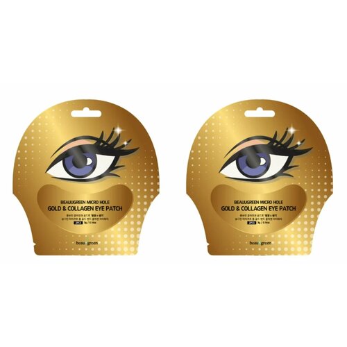 Маска-патч для глаз Beauugreen Micro Hole Gold & Collagen Eye Patch, 2 шт