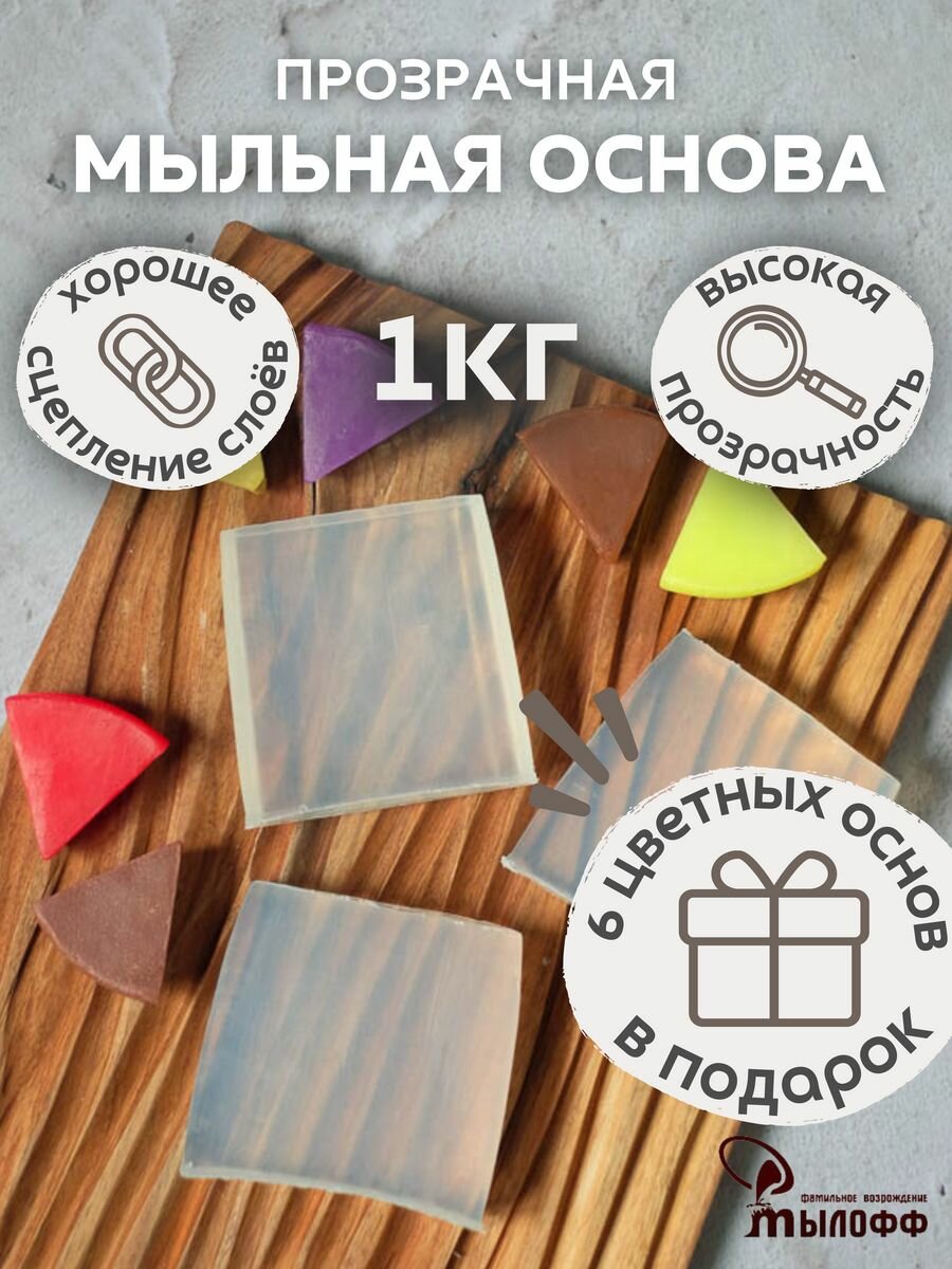 фото Мыльная основа прозрачная СБ1 1 кг с подарком