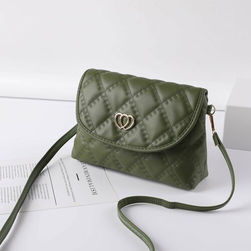 Сумка кросс-боди IBRICO фактура стеганая хаки 721₽