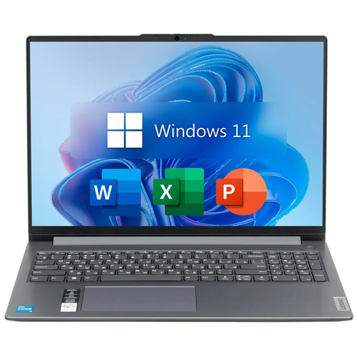 16 Ноутбук Lenovo IdeaPad Slim 3, Intel Core i5-12450H (3.3 ГГц), RAM 16 ГБ DDR5, SSD 512 ГБ, Windows 11 Pro + Office 2021, Серый, Русская раскладка