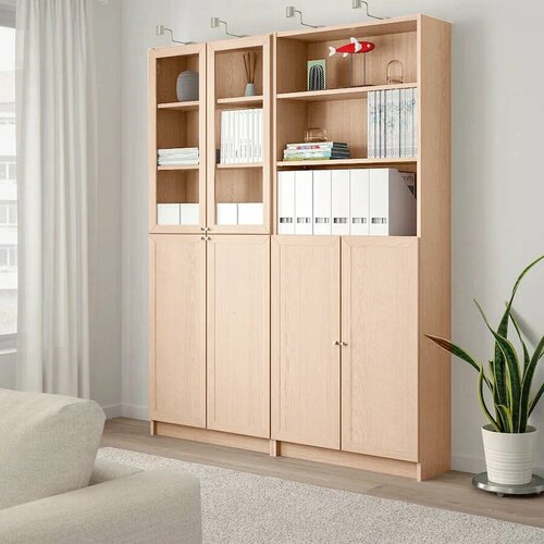 Шкаф стеллаж Стоп Мебель Билли 14 , 160х30х202 Дуб молочный