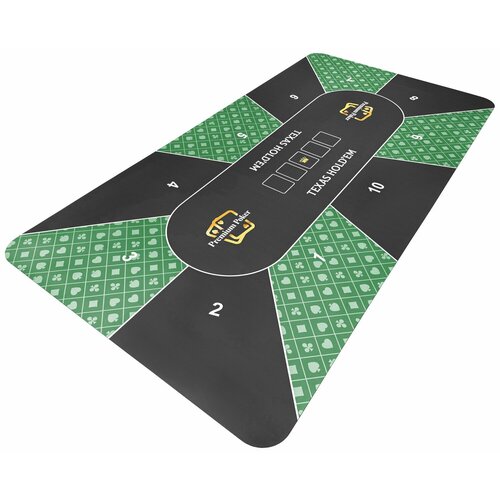 Сукно для игры в покер 120 × 240 см, зеленый/черный