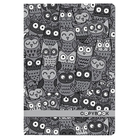 Тетрадь евро А5 40 л. BRUNO VISCONTI сшивка, клетка, Soft Touch, бежевая бумага 70 г/м2, "OWLES", 7-40-001/55