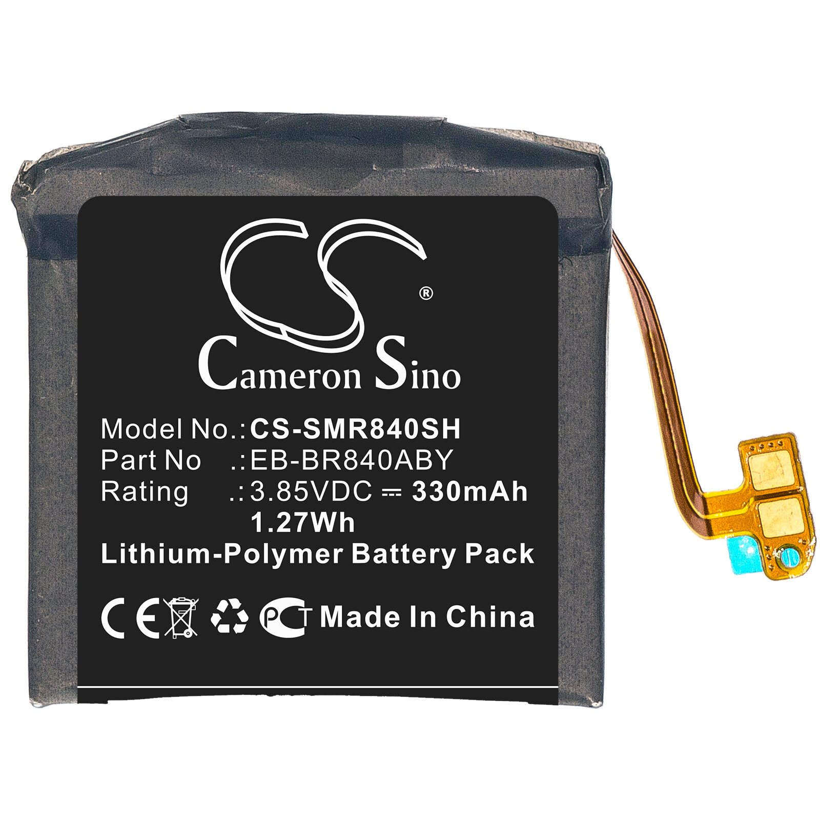 Аккумуляторная батарея CameronSino для Samsung Galaxy Watch 3 45mm SM-R840 (CS-SMR840SH) 330 mAh