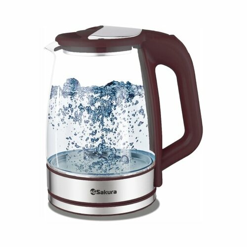 Чайник электрический Sakura SA-2722BR стеклянный с подсветкой 22л темный шоколад 168900₽